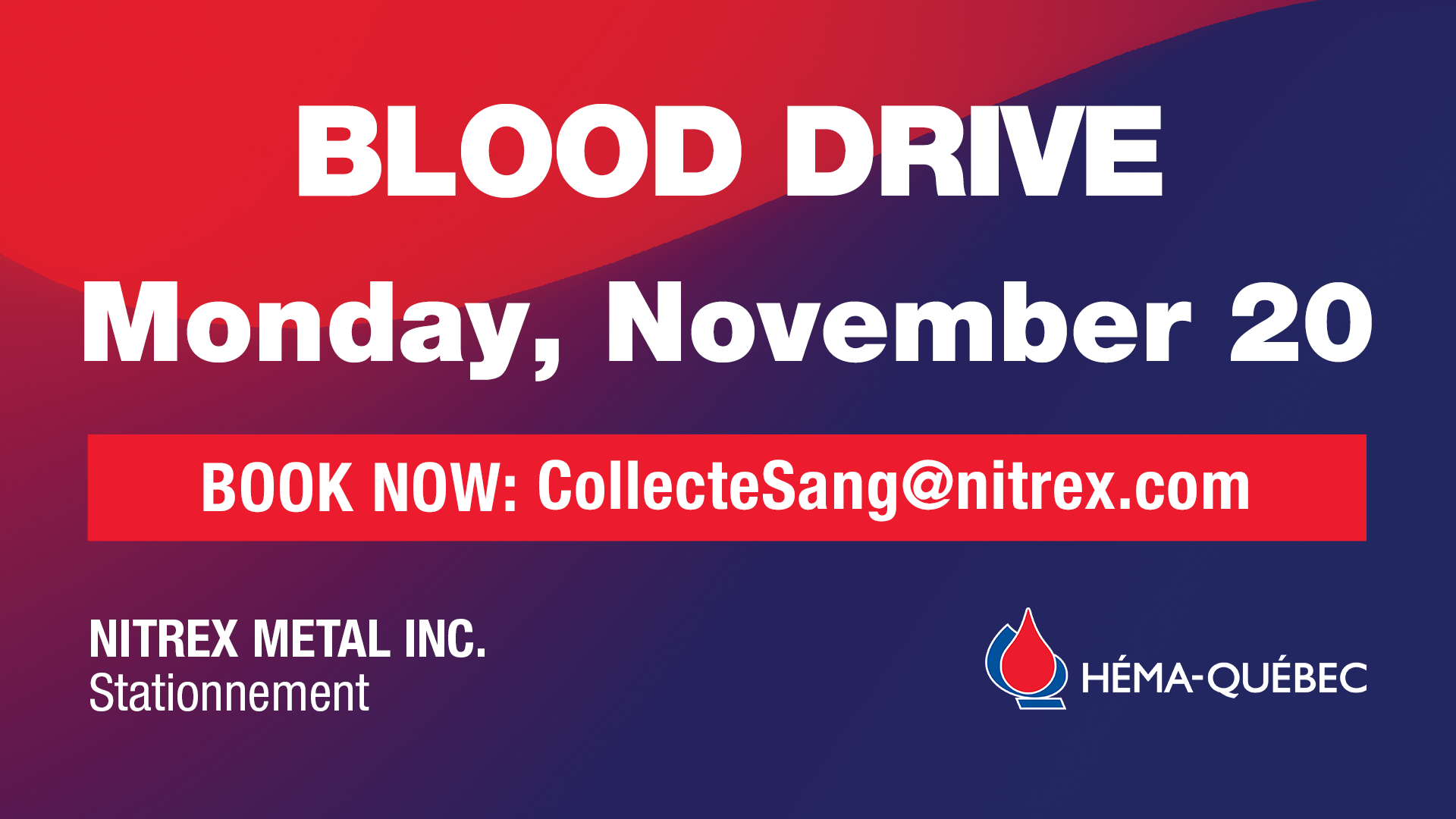 Join Us in Saving Lives: Our November Blood Drive with Héma-Québec